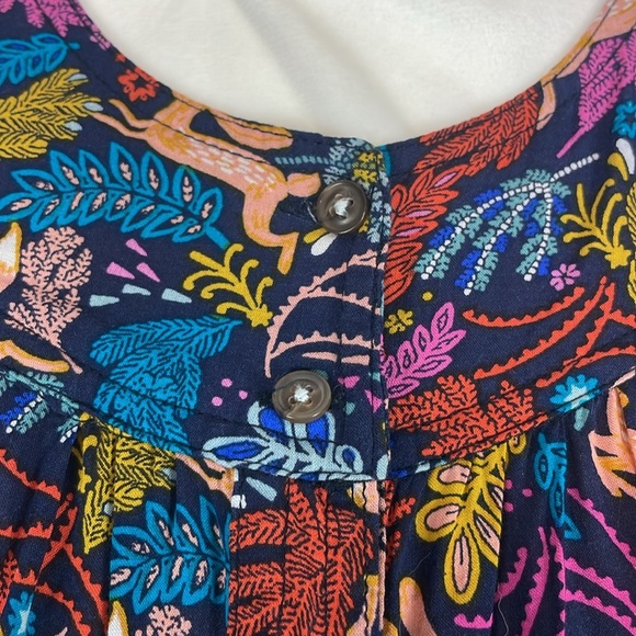 Anthropologie 25 of 52 Conversations Oh Deer Woodland Animal Print Blouse. Sz 0 - Picture 5 of 14